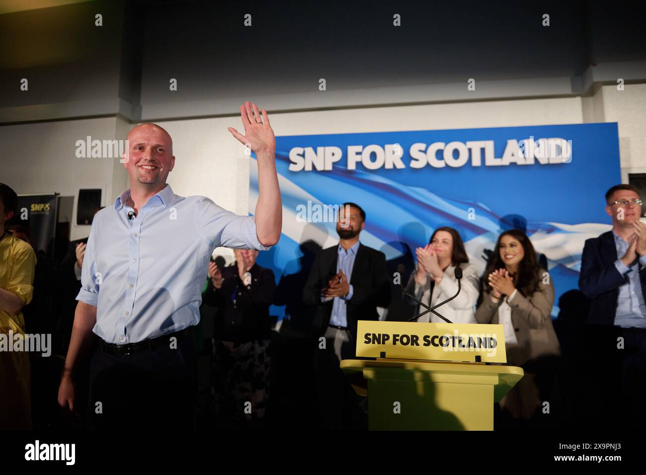 Glasgow Scozia, Regno Unito 02 giugno 2024. Stephen Flynn al Radisson Blu Hotel per il lancio della campagna elettorale generale SNP. credito sst/alamy notizie in diretta Foto Stock