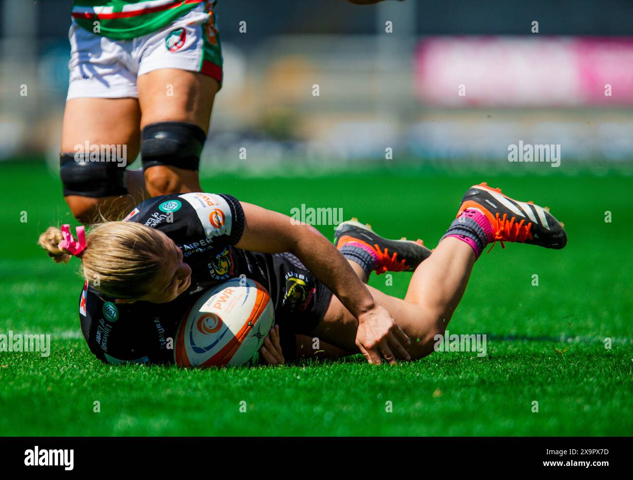 Exeter Chiefs Women vs Leicester Tiger Women PWR Sandy Park Exeter Sunday2,giugno,2024Sandy Park,Copyright Martin Edwards tutti i diritti riservati. Im Foto Stock