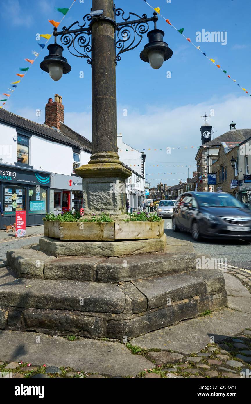 Market Cross su High Street, Garstang, Regno Unito Foto Stock