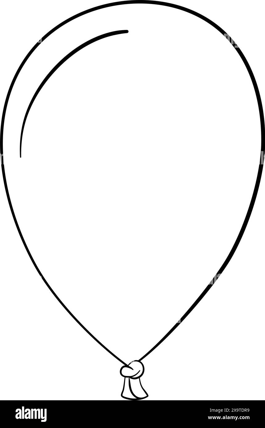 Un disegno grafico gonfiabile a linea di palloncini per feste in vettoriale Illustrazione Vettoriale