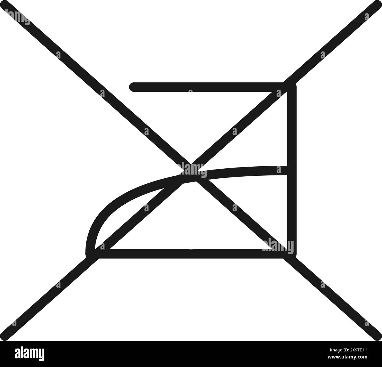 Non stirare il simbolo dell'icona per la cura del bucato nel vettore Illustrazione Vettoriale