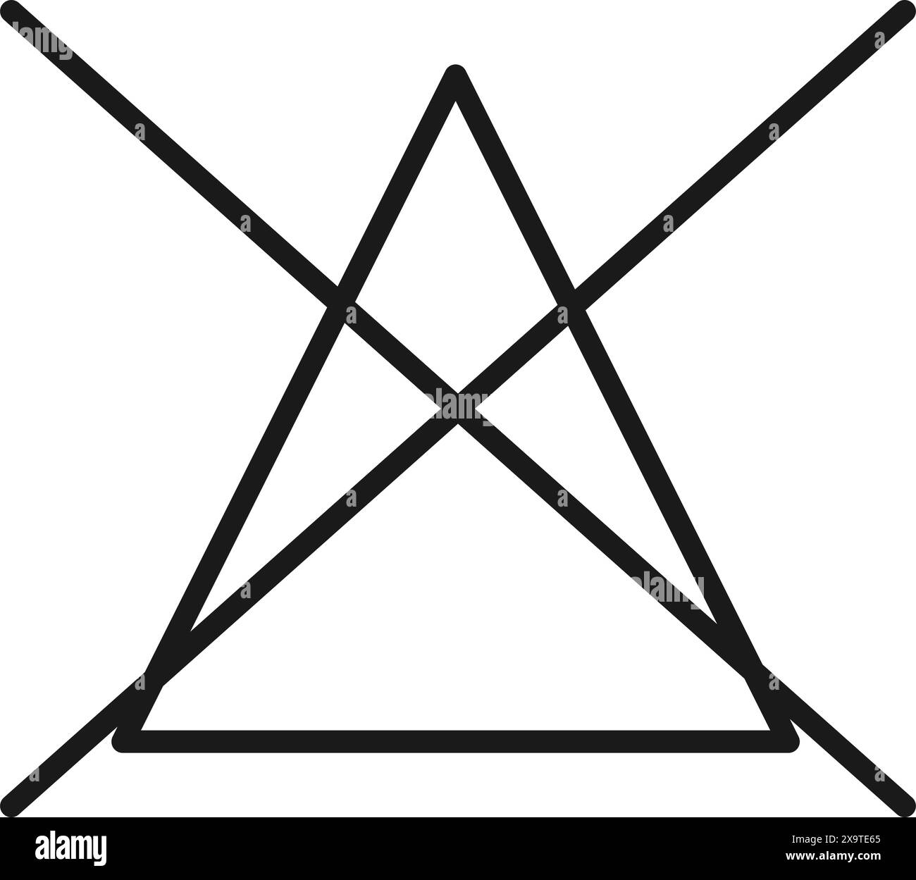 Non candeggiare il simbolo dell'icona per la cura del bucato nel vettore Illustrazione Vettoriale