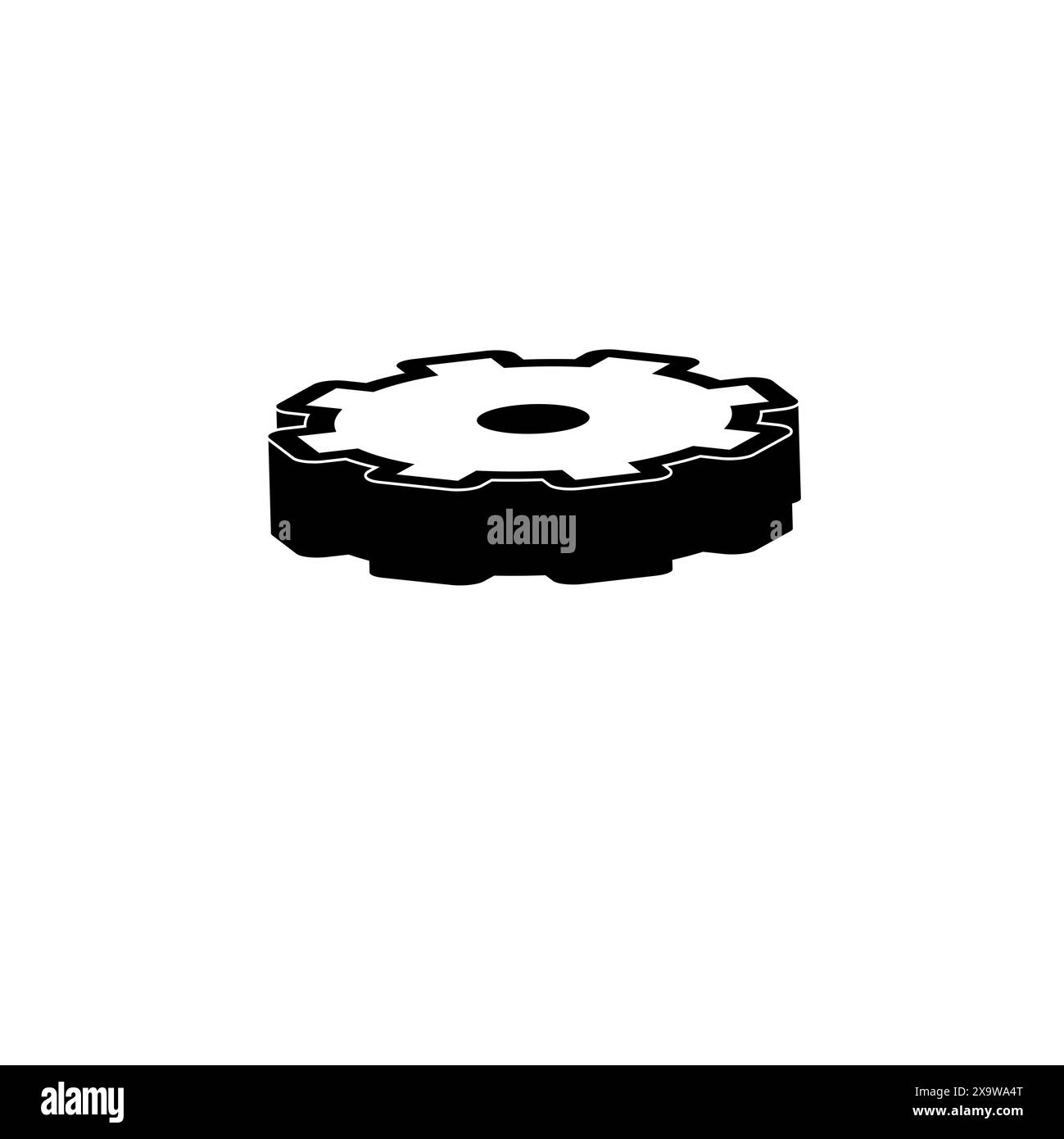 Ruota dentata, ingranaggio Solid Flat Vector icona isolata su sfondo bianco. Illustrazione Vettoriale Ruota dentata, ingranaggio Solid Flat Vector icona isolata su sfondo bianco. Illustrazione Vettoriale