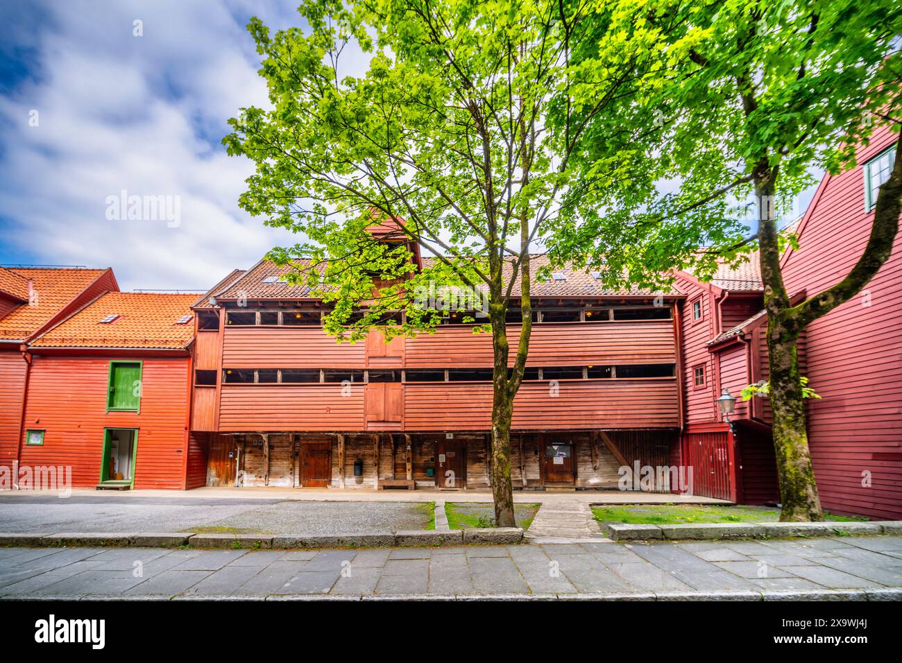 Bryggen dimora storica nel centro di Bergen, Norvegia Foto Stock