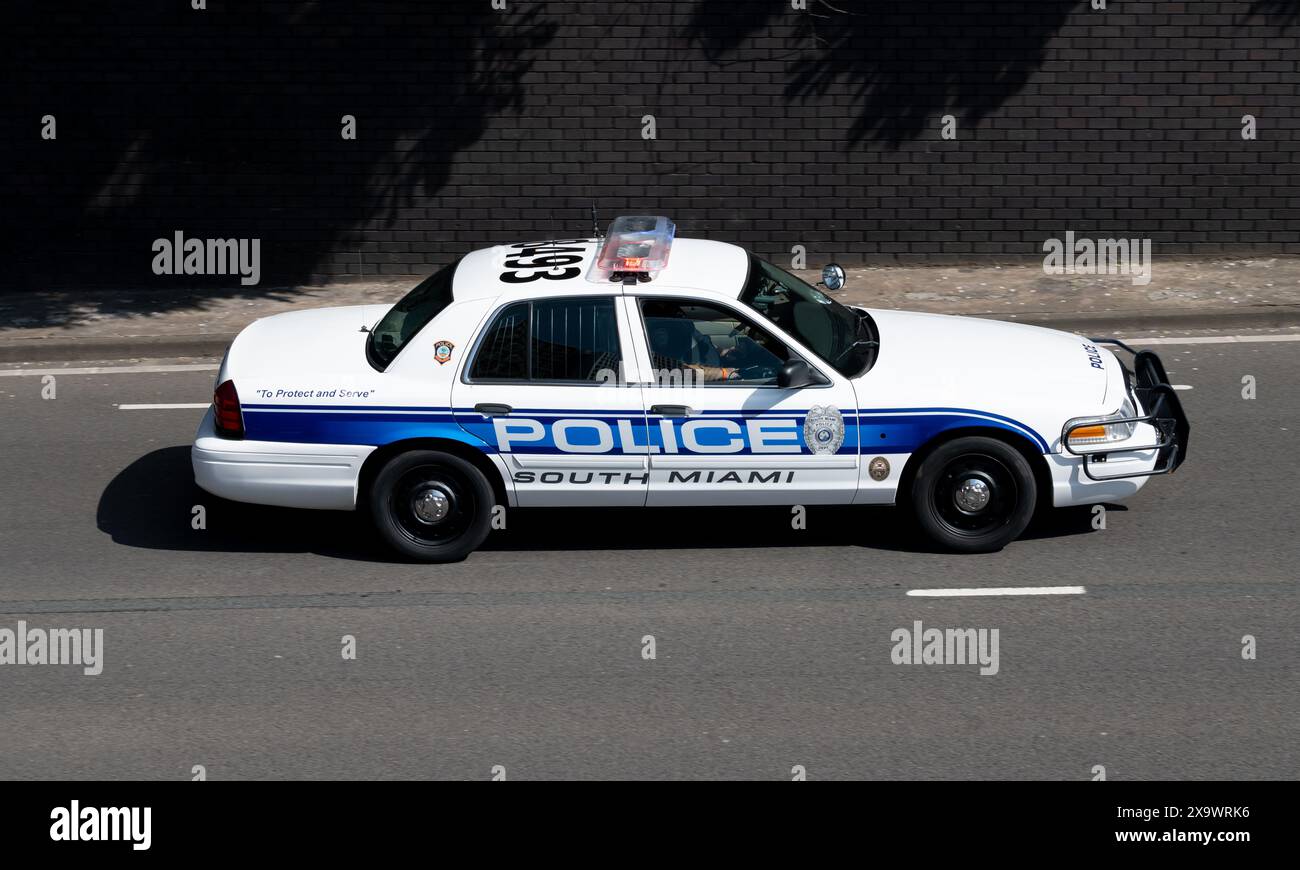 Auto della polizia di South Miami. Coventry Motofest, West Midlands, Regno Unito Foto Stock
