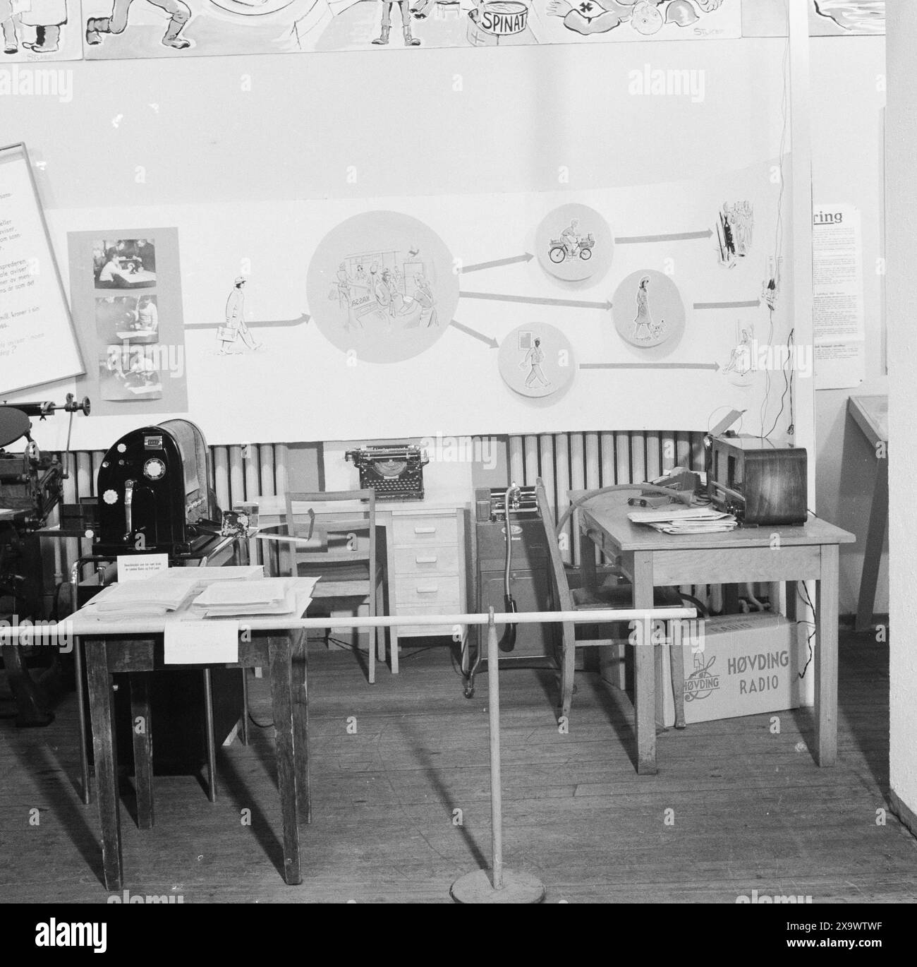 Effettivo 11- 1945: La Norvegia 'illegale' si rivela. Mostra stampa illegale. Moderna stamperia illegale con duplicatore alimentato elettricamente foto: Leif Ørnelund / Aktuell / NTB ***foto non elaborata*** Foto Stock