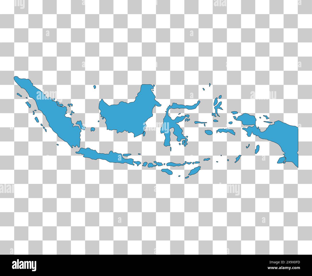 Indonesia forma della mappa dettagliata, simbolo icona del concetto grafico Web piatta illustrazione vettoriale . Illustrazione Vettoriale