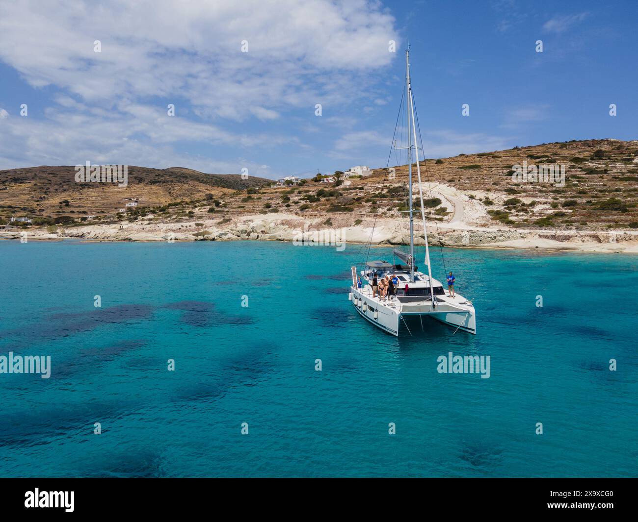 Spiaggia di Prasa ad Agios Georgios, Kimolos, Grecia Foto Stock