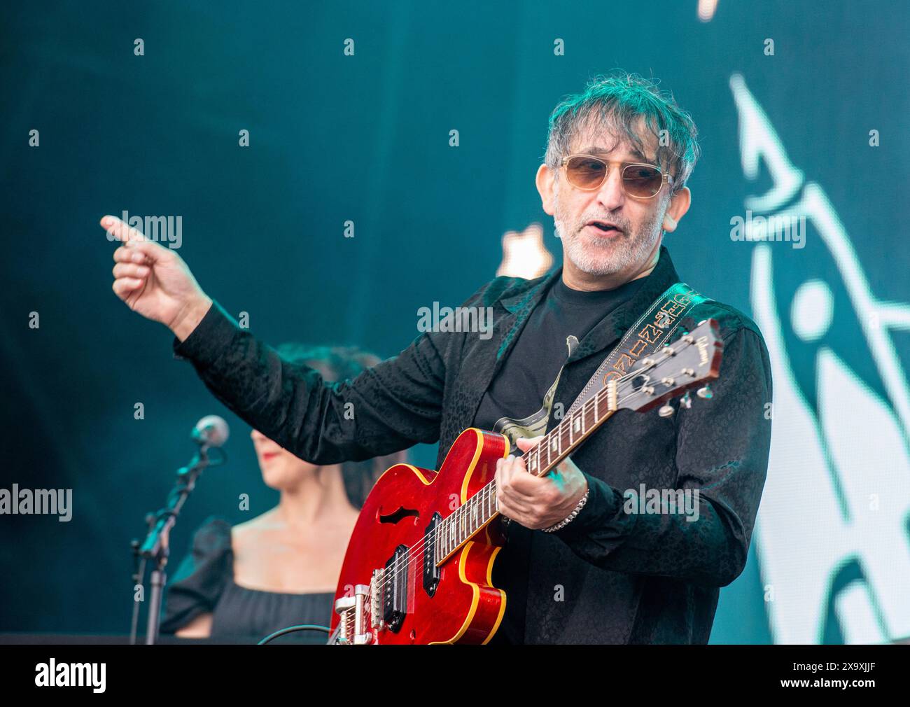 La band britannica The Lightning Seeds suona dal vivo al Latitude Festival di Henham Park nel Suffolk. Foto Stock