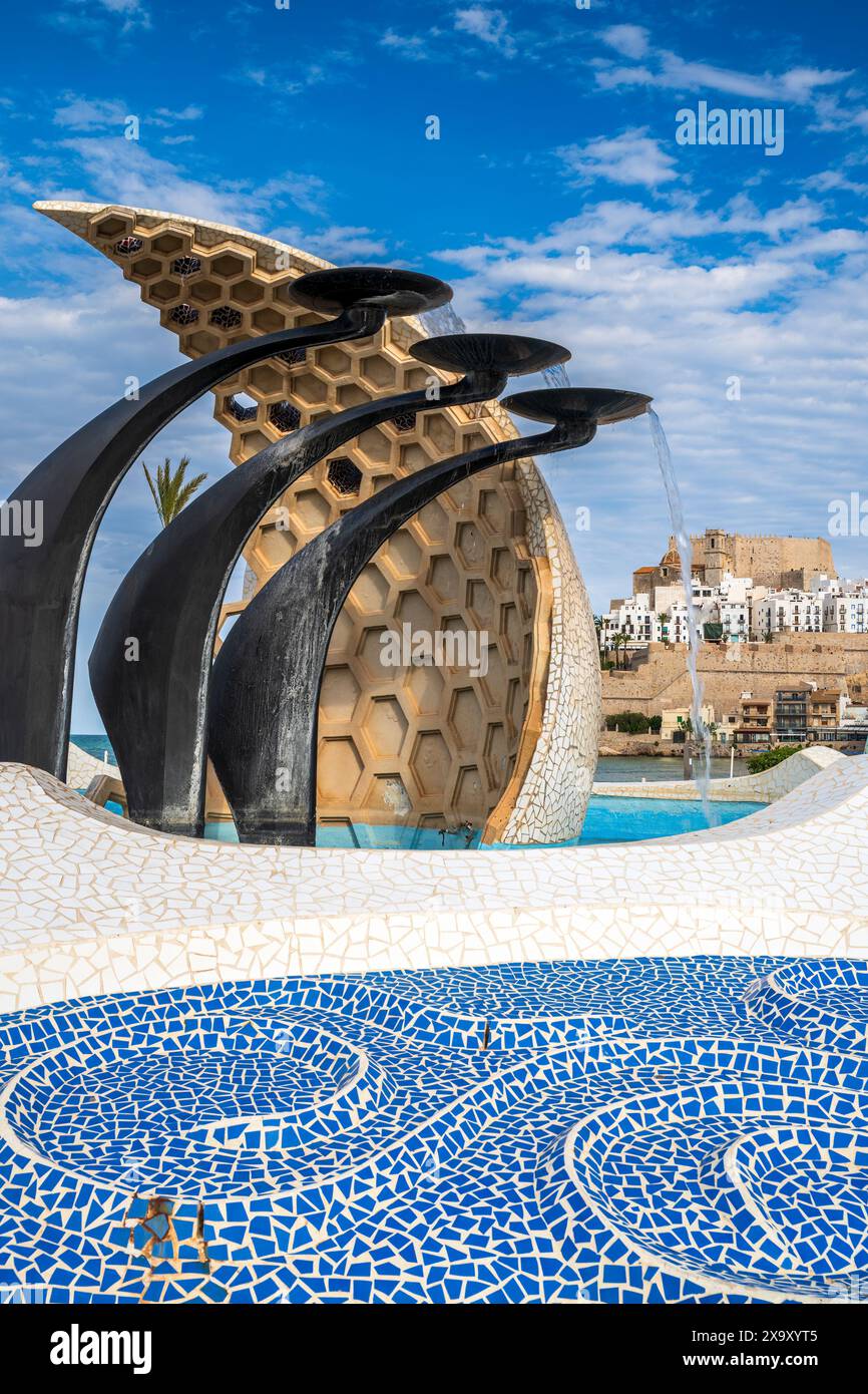 Fontana, Peniscola, Comunità Valenciana, Spagna Foto Stock