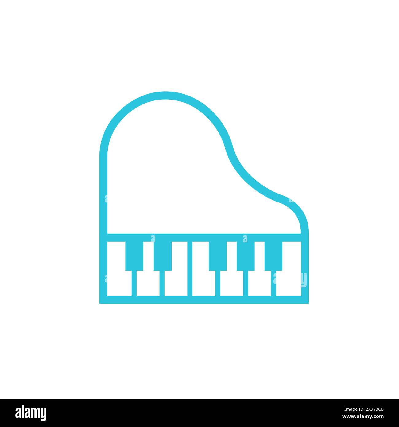 Icona del pianoforte isolata su sfondo bianco. Dal set di icone blu. Illustrazione Vettoriale