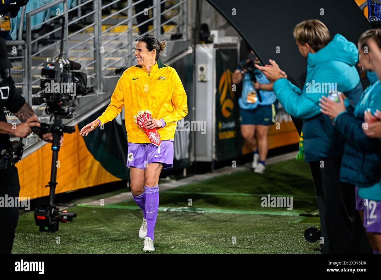 Sydney, NSW, Australia, Lydia Williams (1 Australia) ultima partita per Matildas nel 2024 International Friendly Australia contro China PR al Sydney Olympic Stadium (Accor Stadium) 3 giugno 2024, Sydney, Australia. (Keith McInnes/SPP) credito: SPP Sport Press Photo. /Alamy Live News Foto Stock