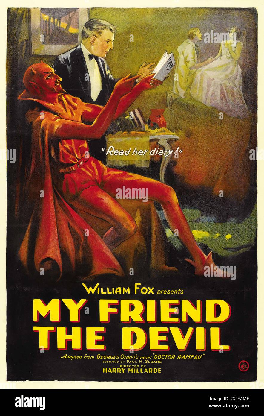 Vecchio poster cinematografico - il mio amico il diavolo (Dottor Rameau) Fox, 1922 Foto Stock