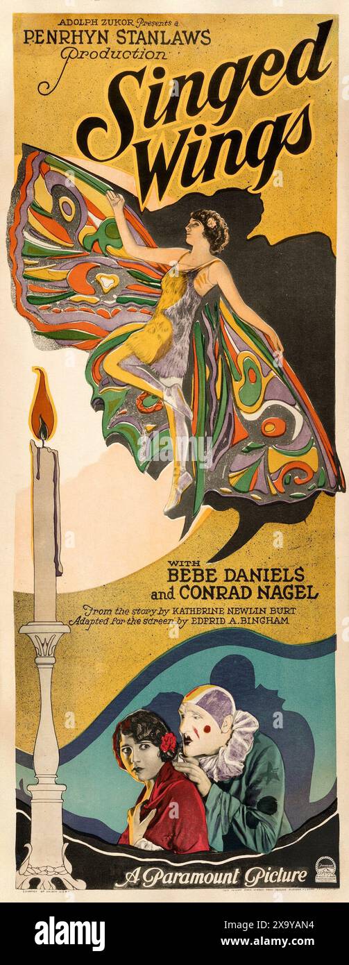 Poster dei vecchi film - la produzione di Penryhn Stanlaws presenta le ali cantate (Paramount, 1922) Bebe Daniels e Conrad Nagel. Inserire Foto Stock