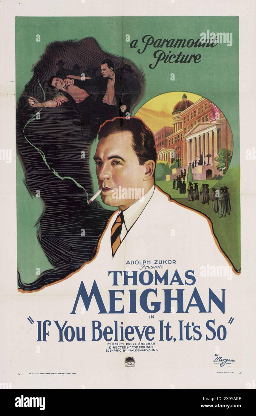 Vecchio poster cinematografico - Thomas Meighan in If You Believe IT, IT's so (Paramount, 1922) Foto Stock