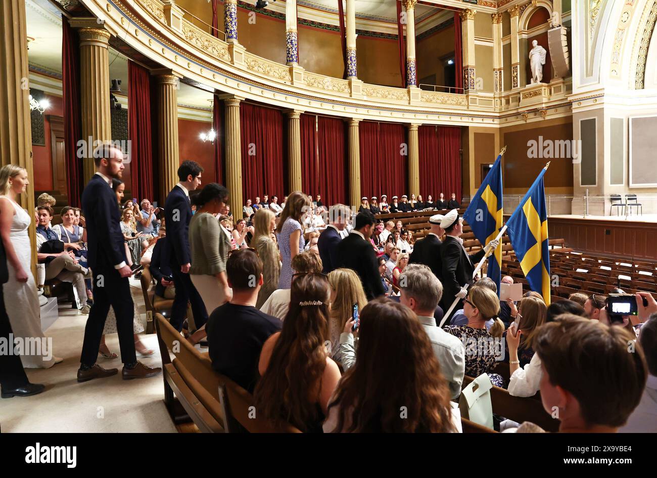 Cerimonia di laurea presso l'Università di Uppsala, Uppsala, Svezia, sabato. Foto Stock