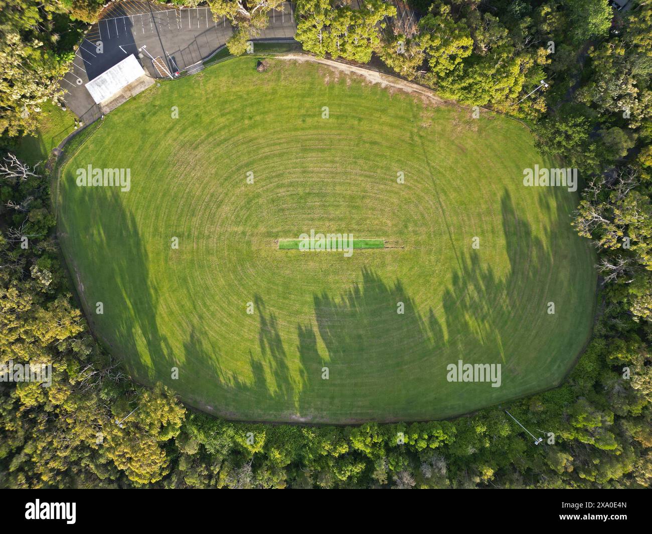 Veduta aerea di Howson Oval, Turramurra, Sydney, NSW, Australia Foto Stock