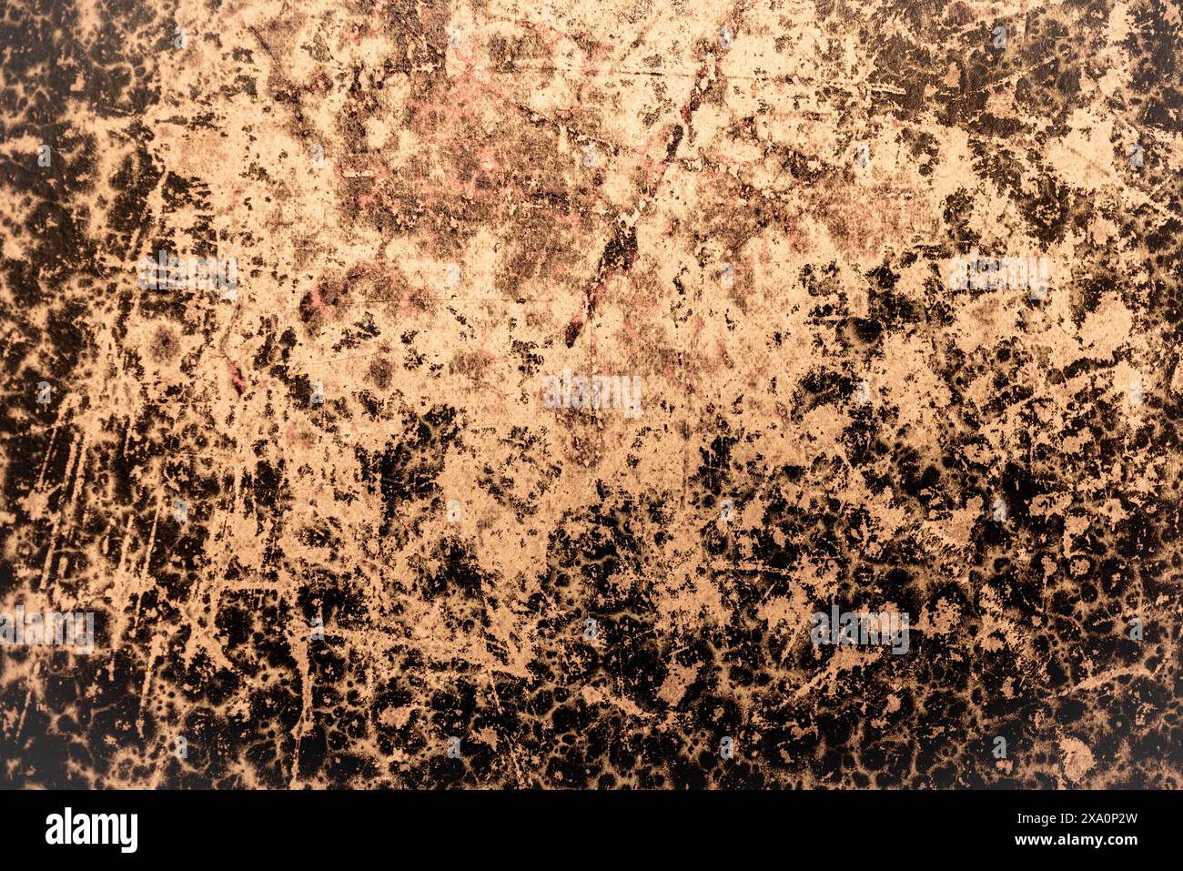 Una texture in metallo vecchio e graffiato a fuoco Foto Stock