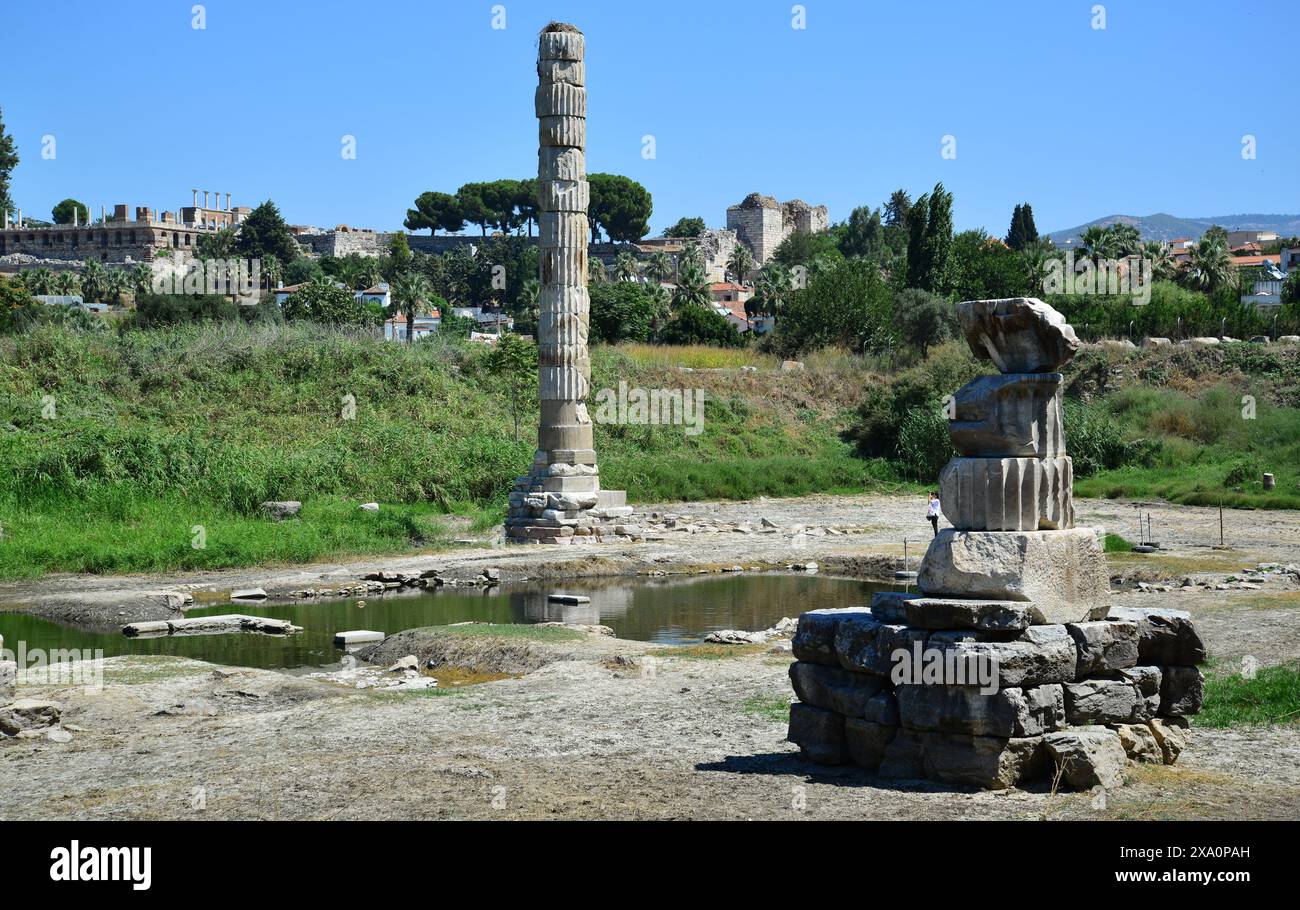 Il tempio di Artemide si trova a Smirne, in Turchia. Foto Stock