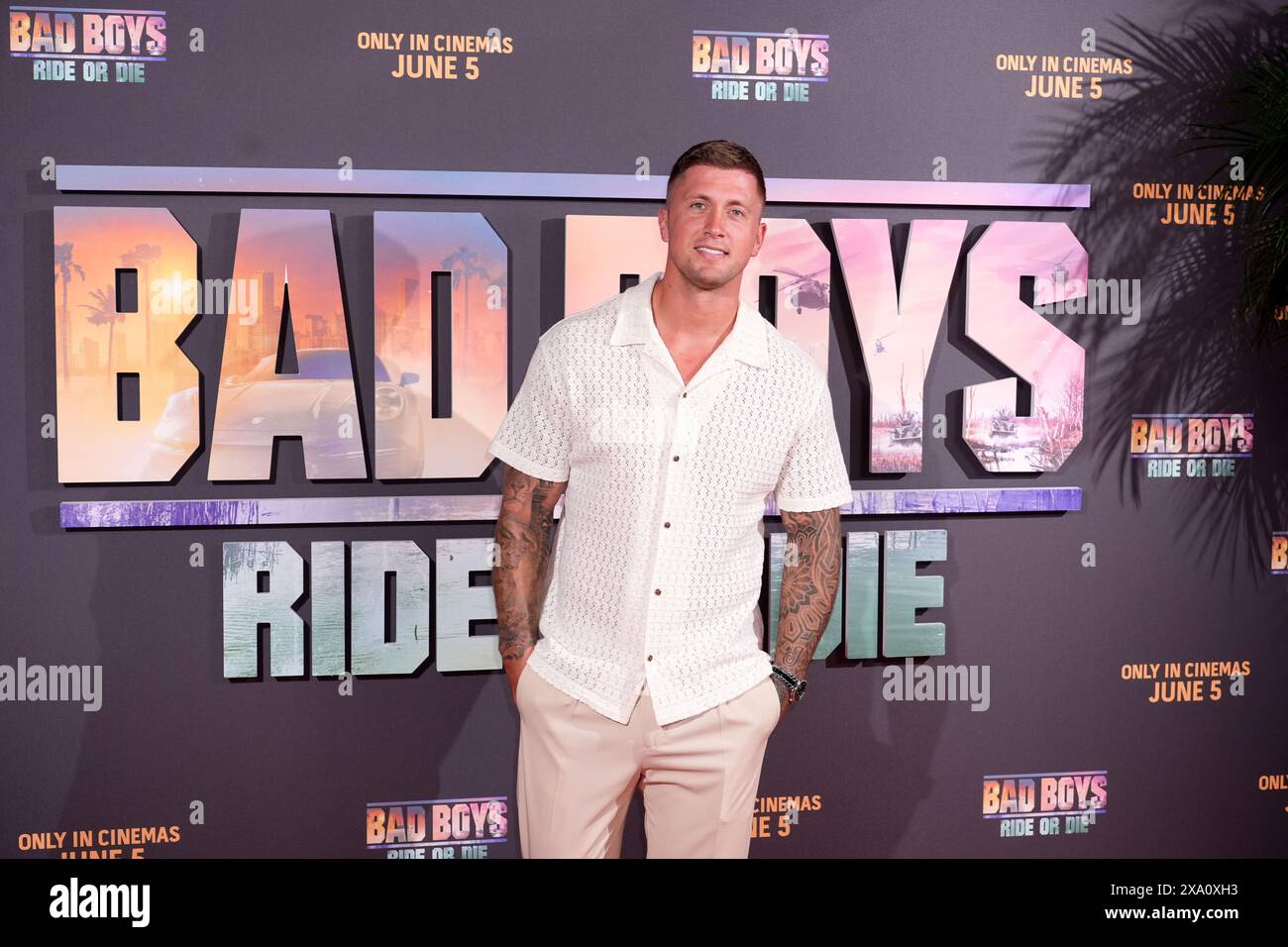 Dan Osborne partecipa a una proiezione di gala per Bad Boys: Ride or Dye, al Cineworld Leicester Square, Londra. Data foto: Lunedì 3 giugno 2024. Foto Stock