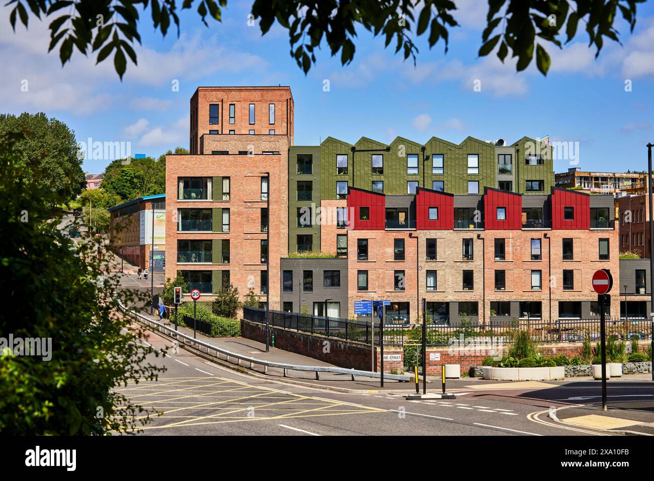 Ouseburn Quays ha costruito nuovi appartamenti a Byker, Newcastle upon Tyne Foto Stock