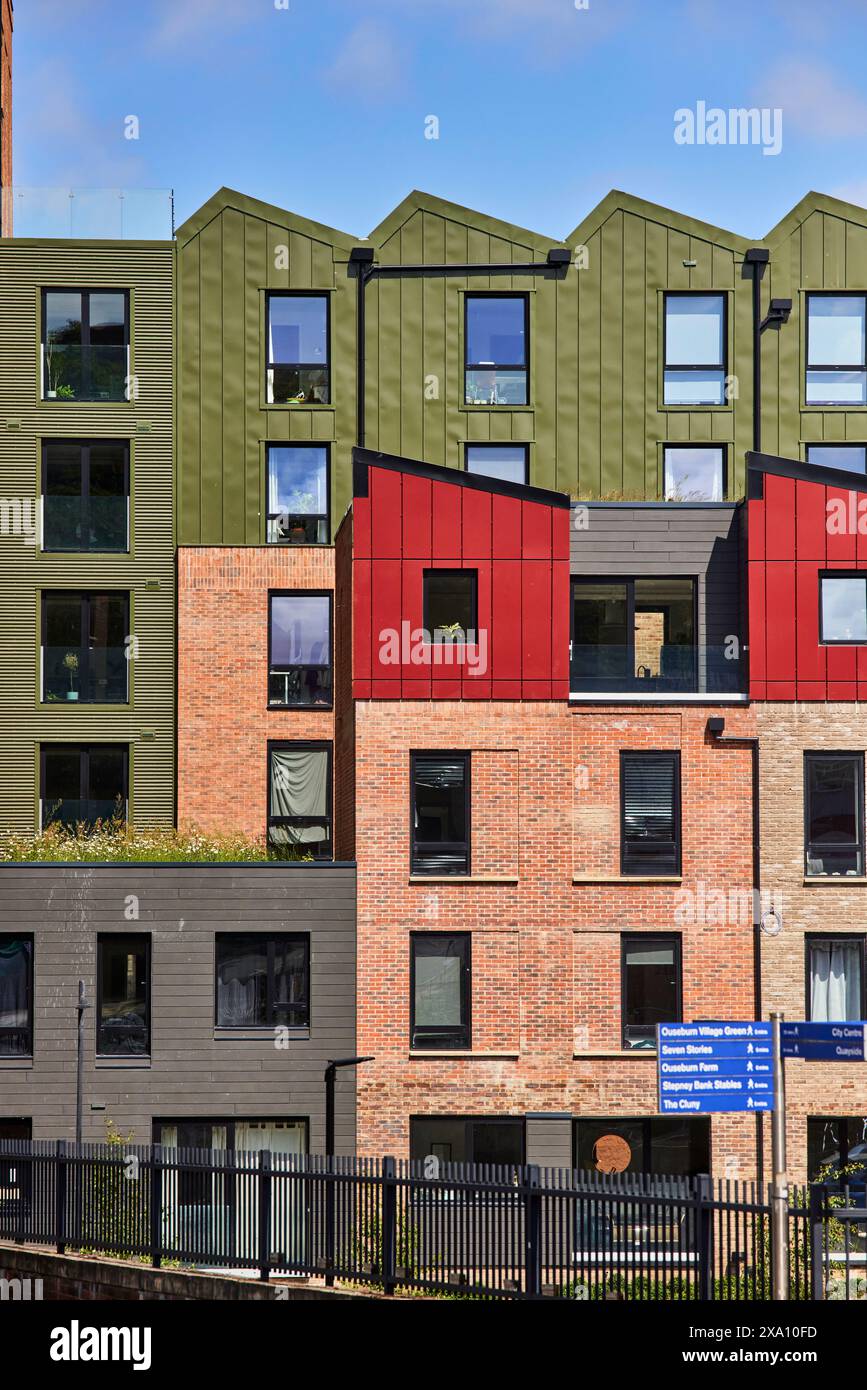 Ouseburn Quays ha costruito nuovi appartamenti a Byker, Newcastle upon Tyne Foto Stock