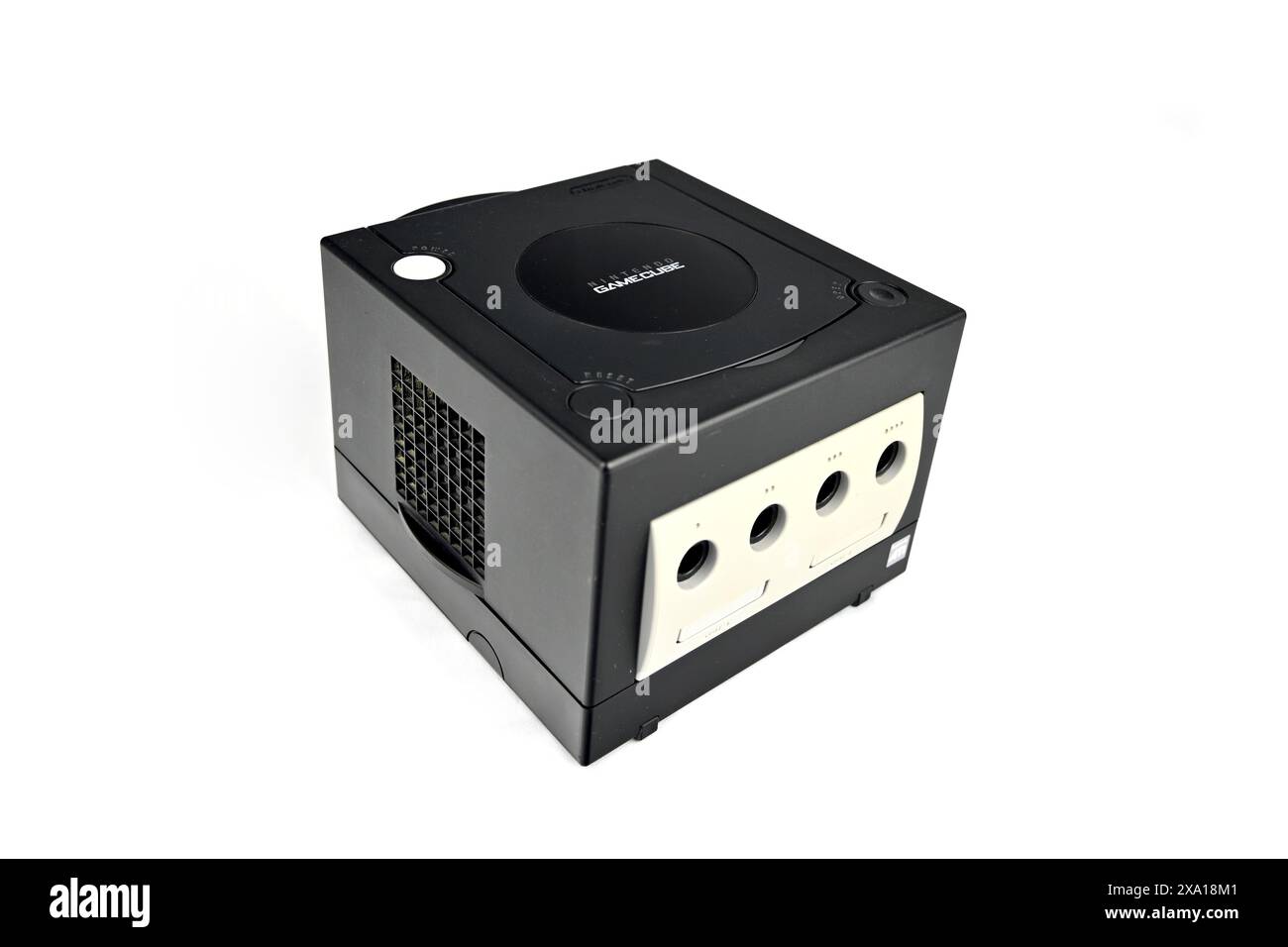 Nintendo GameCube in nero – Galles, Regno Unito – 17 maggio 2024 Foto Stock
