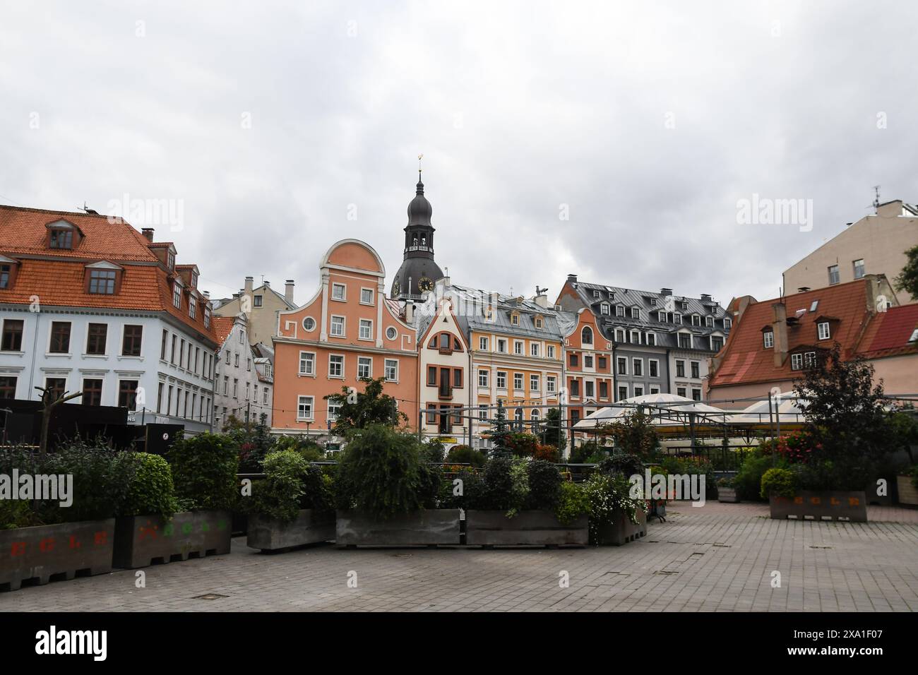 Splendidi edifici antichi a riga, Lettonia Foto Stock