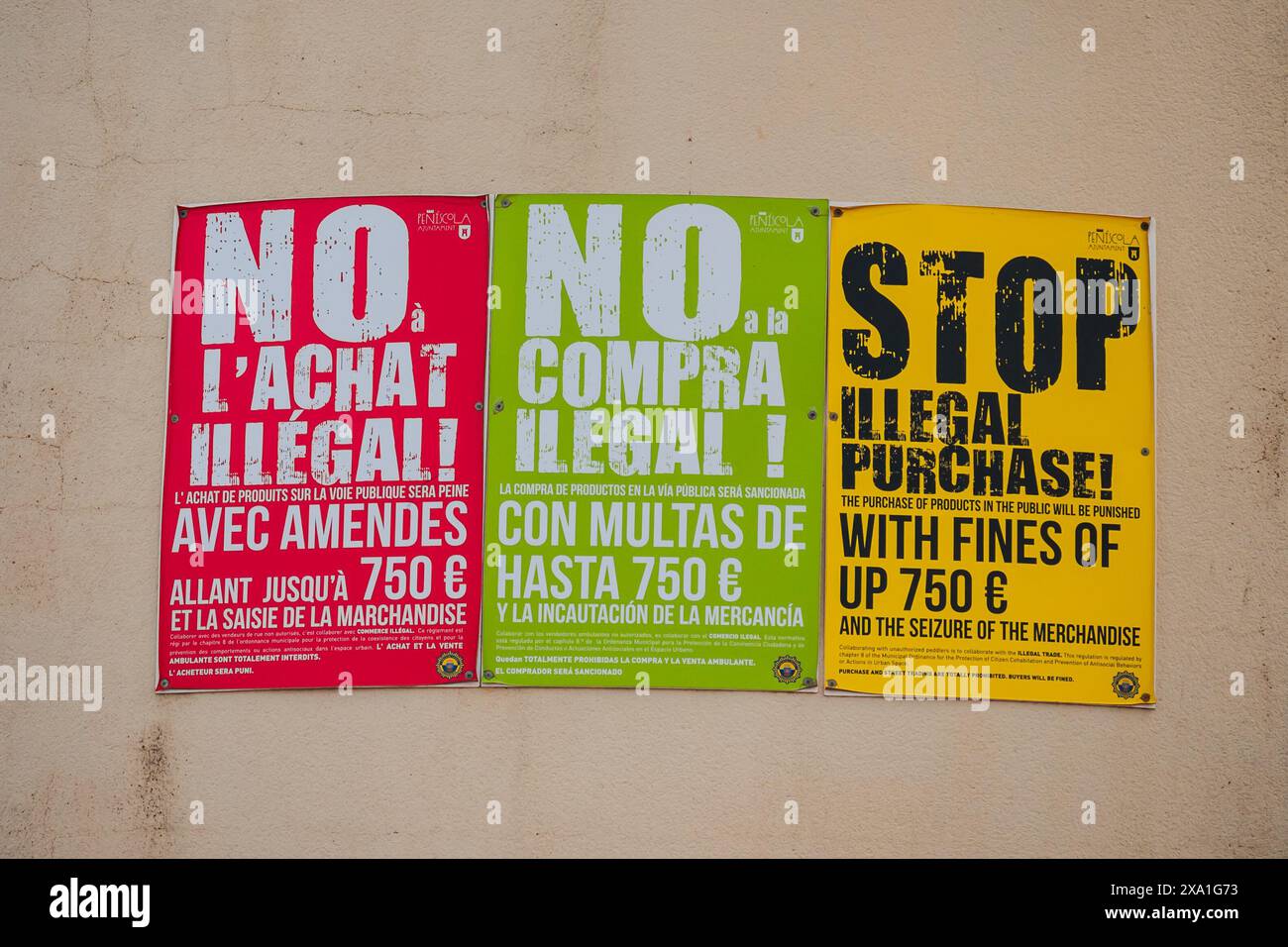 Interrompi il segnale di acquisto illegale Foto Stock