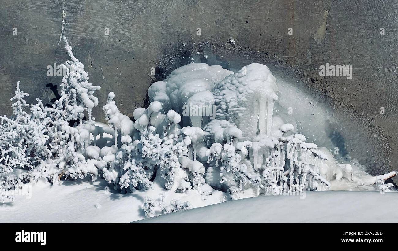 Un idrante del fuoco nel paesaggio innevato Foto Stock