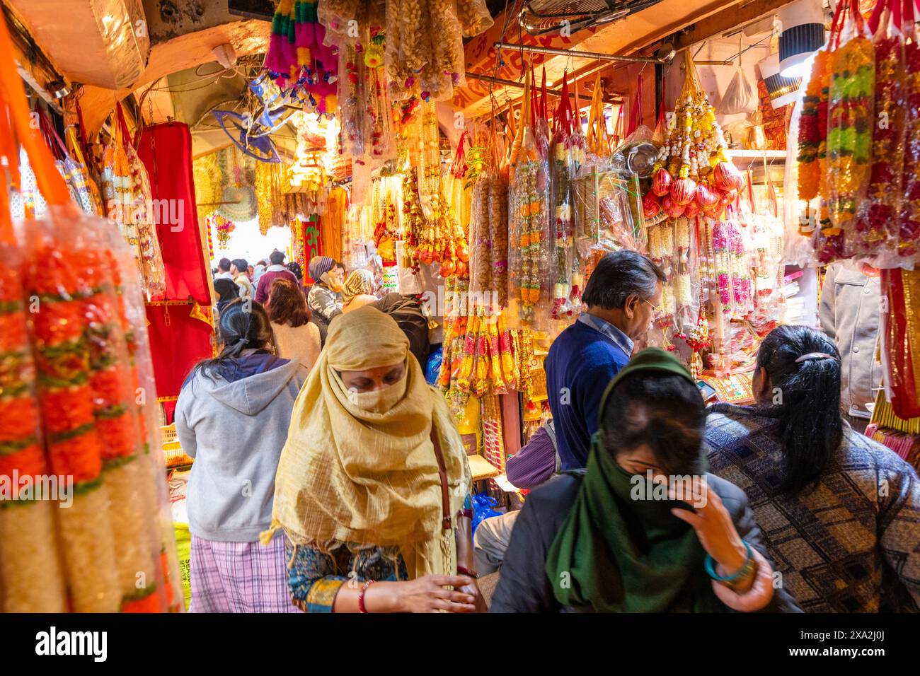 Silk Shop, Jaipur, Rajasthan, India, Asia meridionale Foto Stock