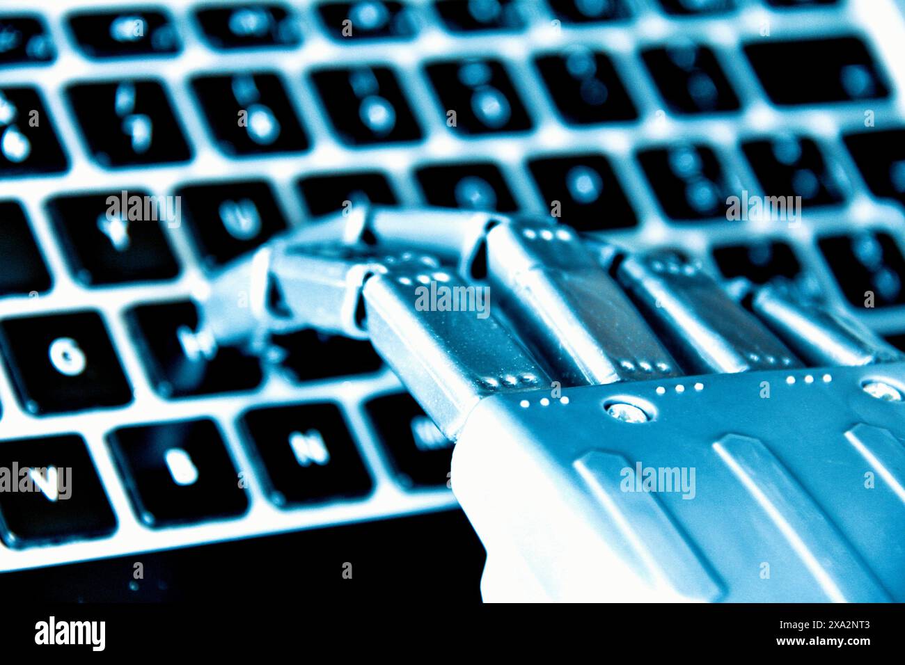 Stile di linea dei circuiti di intelligenza artificiale. Progettazione di apprendimento automatico. Tecnologia digitale Smart Network. INTELLIGENZA ARTIFICIALE. Foto Stock