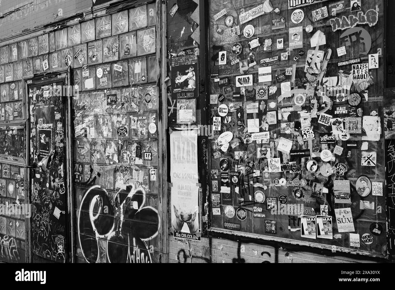 Edificio nel centro storico della città, bianco e nero, città anseatica di Amburgo, Amburgo, Germania Foto Stock