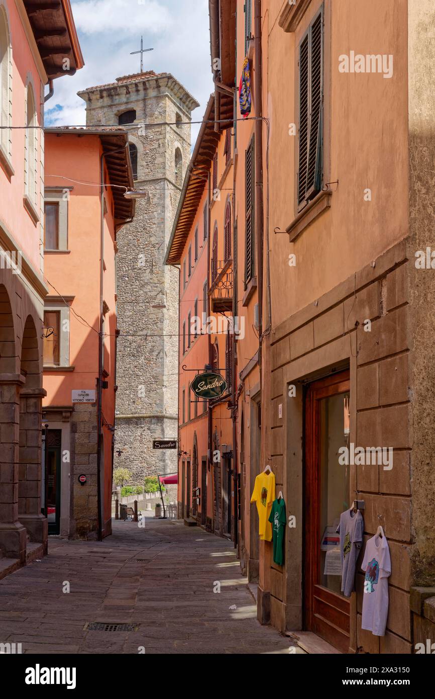 Centro storico di Castelnuovo di Garfagnana, Castelnuovo, Lucca, Toscana, Italia, Europa meridionale Foto Stock