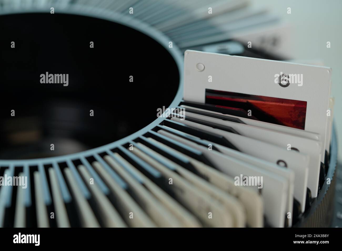 la roulette della pellicola vetrino in numero Foto Stock