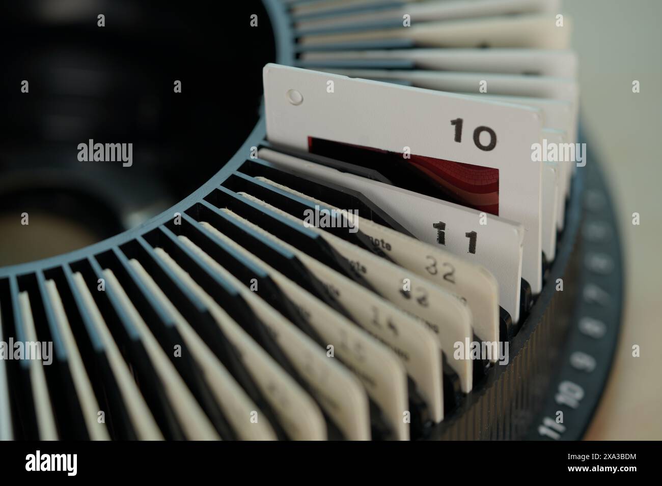 la roulette della pellicola vetrino in numero Foto Stock