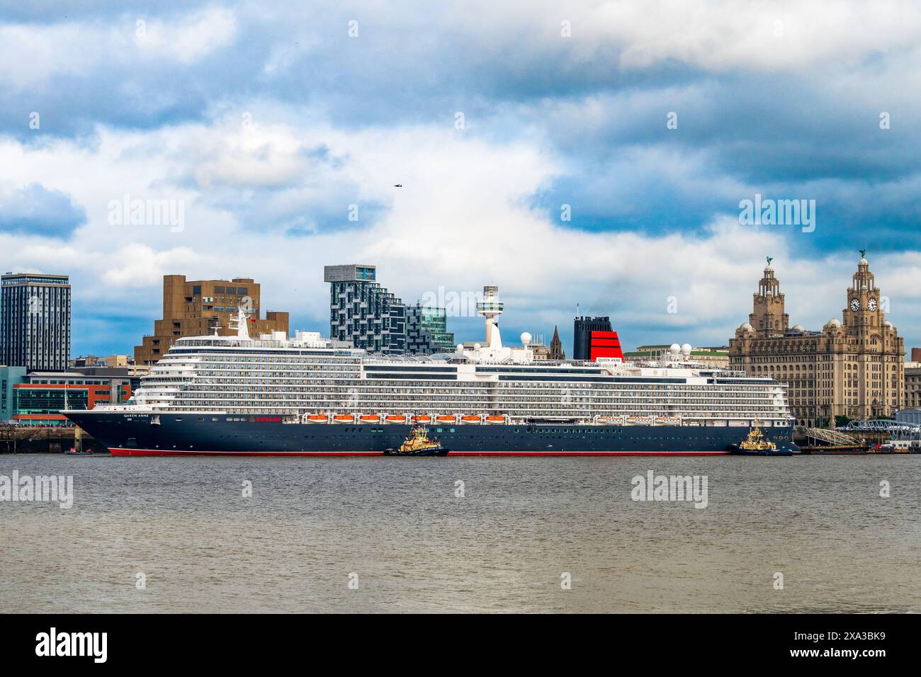 Nuova nave da crociera Cunard Queen Anne a Liverpool per la cerimonia del nome 3 luglio 2024. Foto Stock