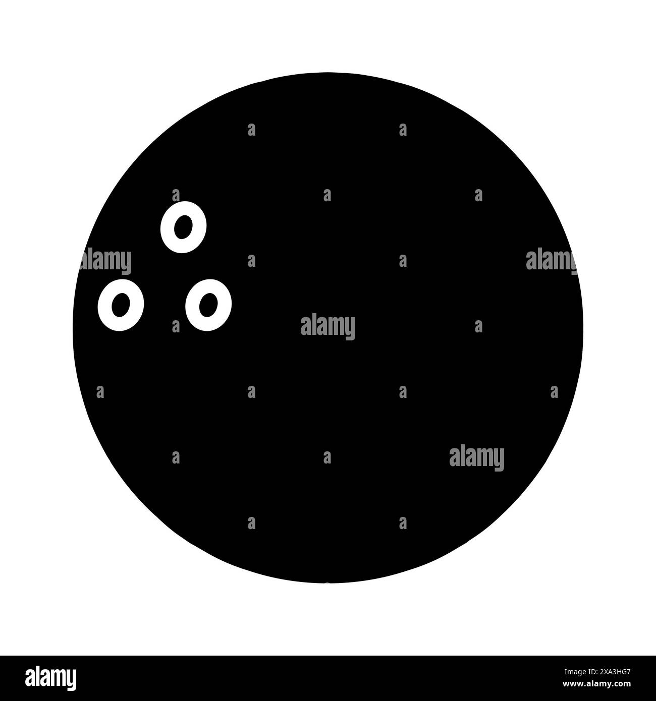 Icona del set di palline da bowling. Pallina rossa, tre fori per le dita, attrezzatura sportiva, gioco, competizione, attività ricreative, attività al coperto, sciopero, atletica. Illustrazione Vettoriale