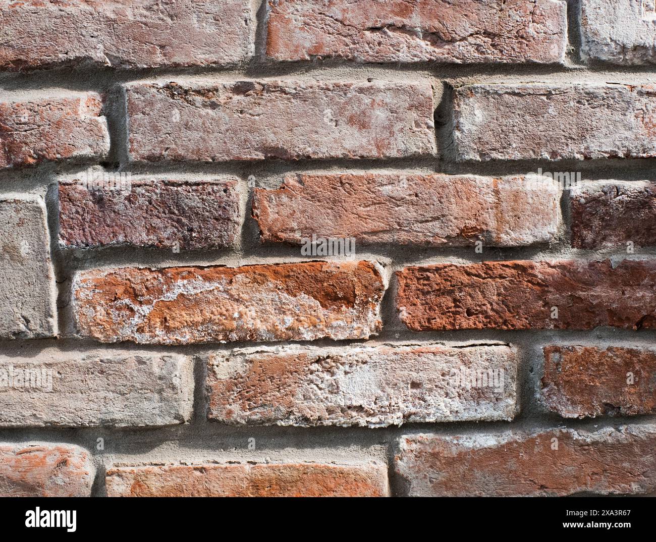 Un vecchio muro di mattoni da vicino. Sfondo testurizzato Foto Stock