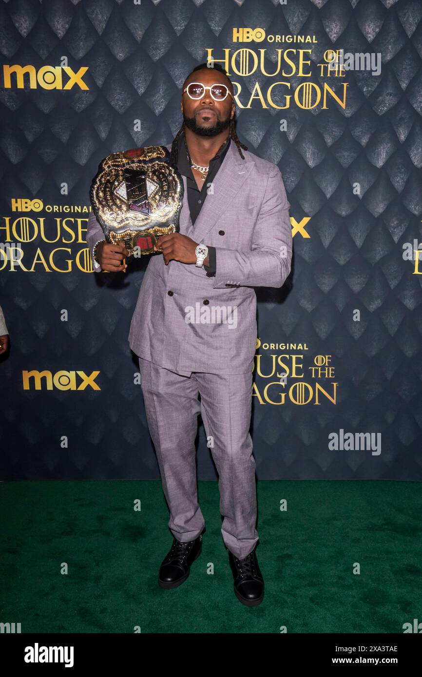 Swerve Strickland partecipa alla premiere della seconda stagione della HBO "House of the Dragon" presso la Hammerstein Ballroom. (Foto di Ron Adar / SOPA Images/Sipa USA) Foto Stock