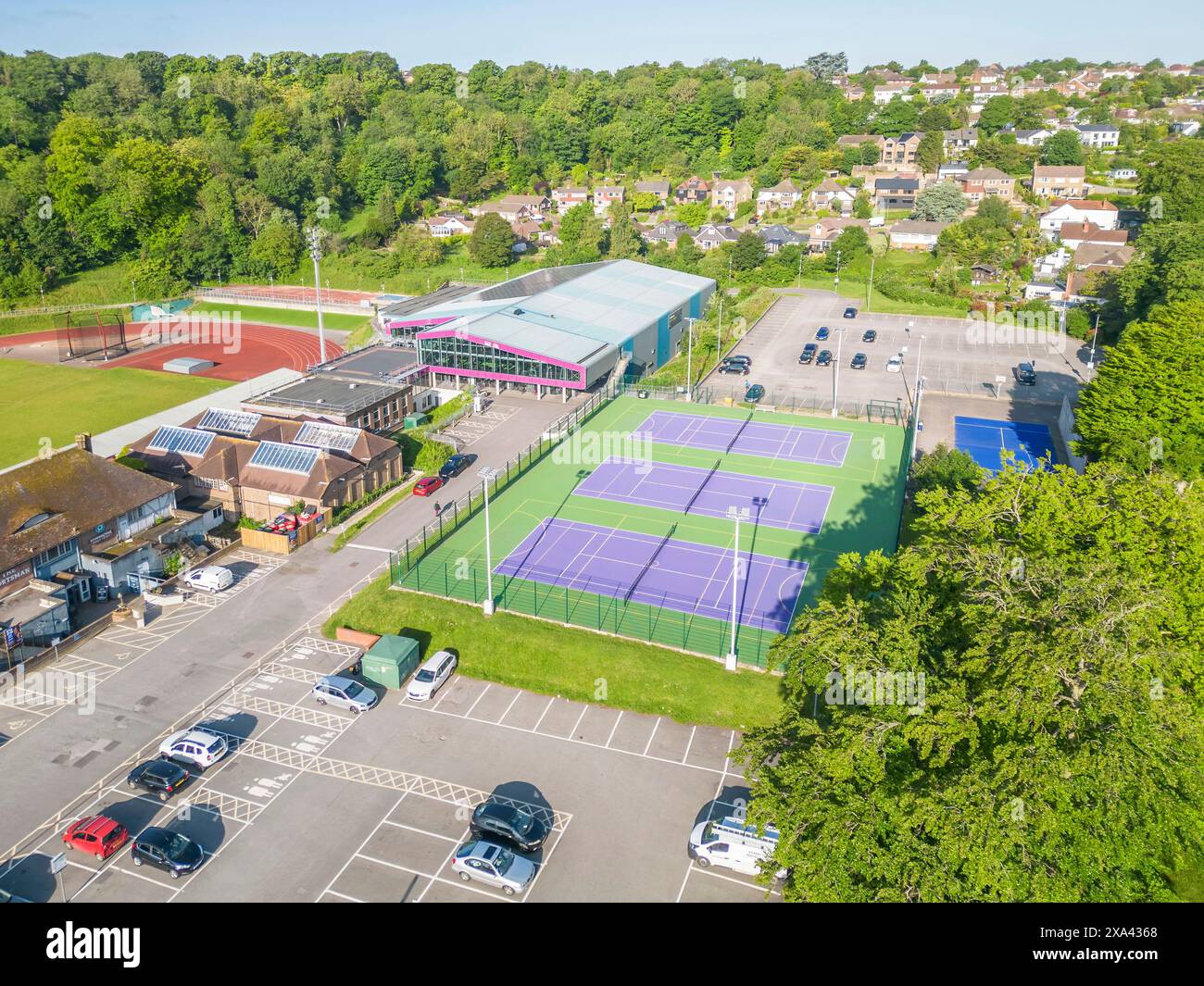 Vista aerea del complesso sportivo di Brighton e Hove East sussex Foto Stock