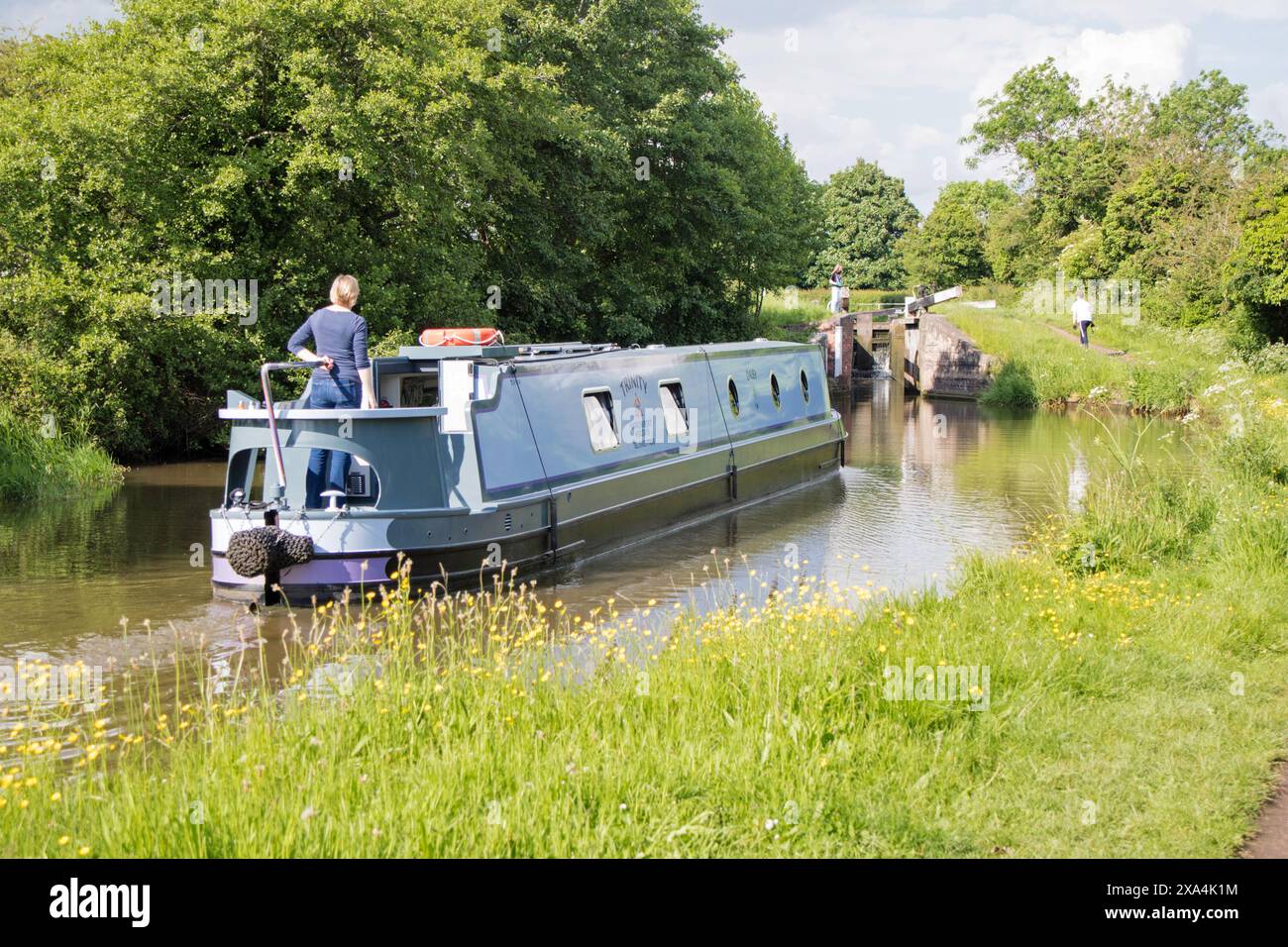 Worcester & Birmingham Canal sul volo Astwood Lock, Worcestershire, Inghilterra, Regno Unito Foto Stock