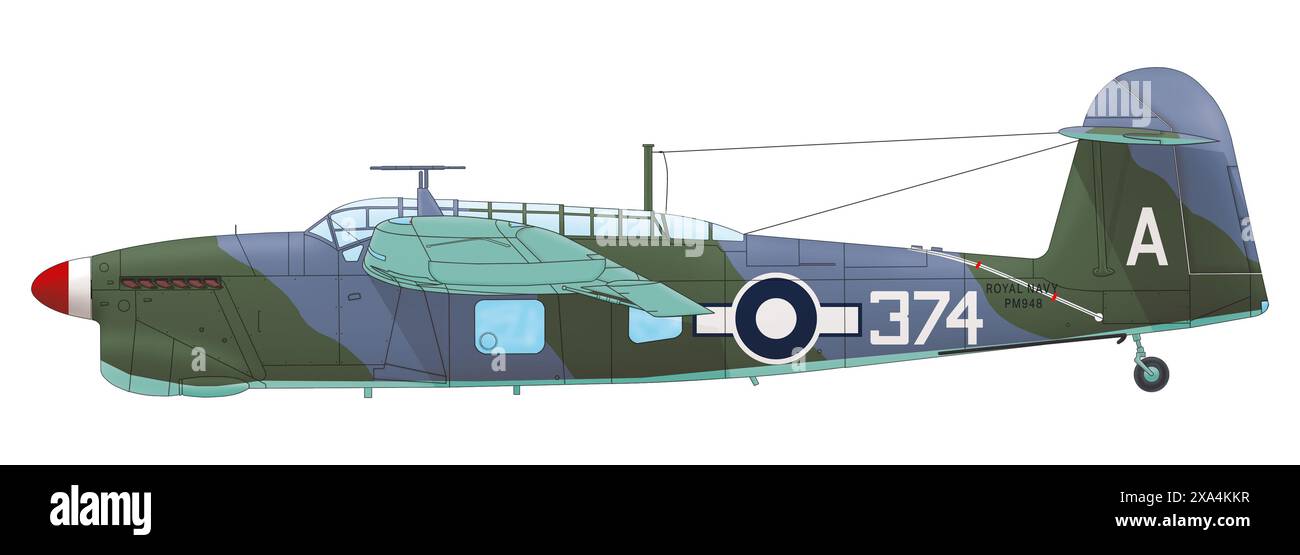 Fairey Barracuda Mk II (PM948) del 812 Naval Air Squadron FAA, HMS Vengeance, British Pacific Fleet, agosto 1945 Foto Stock