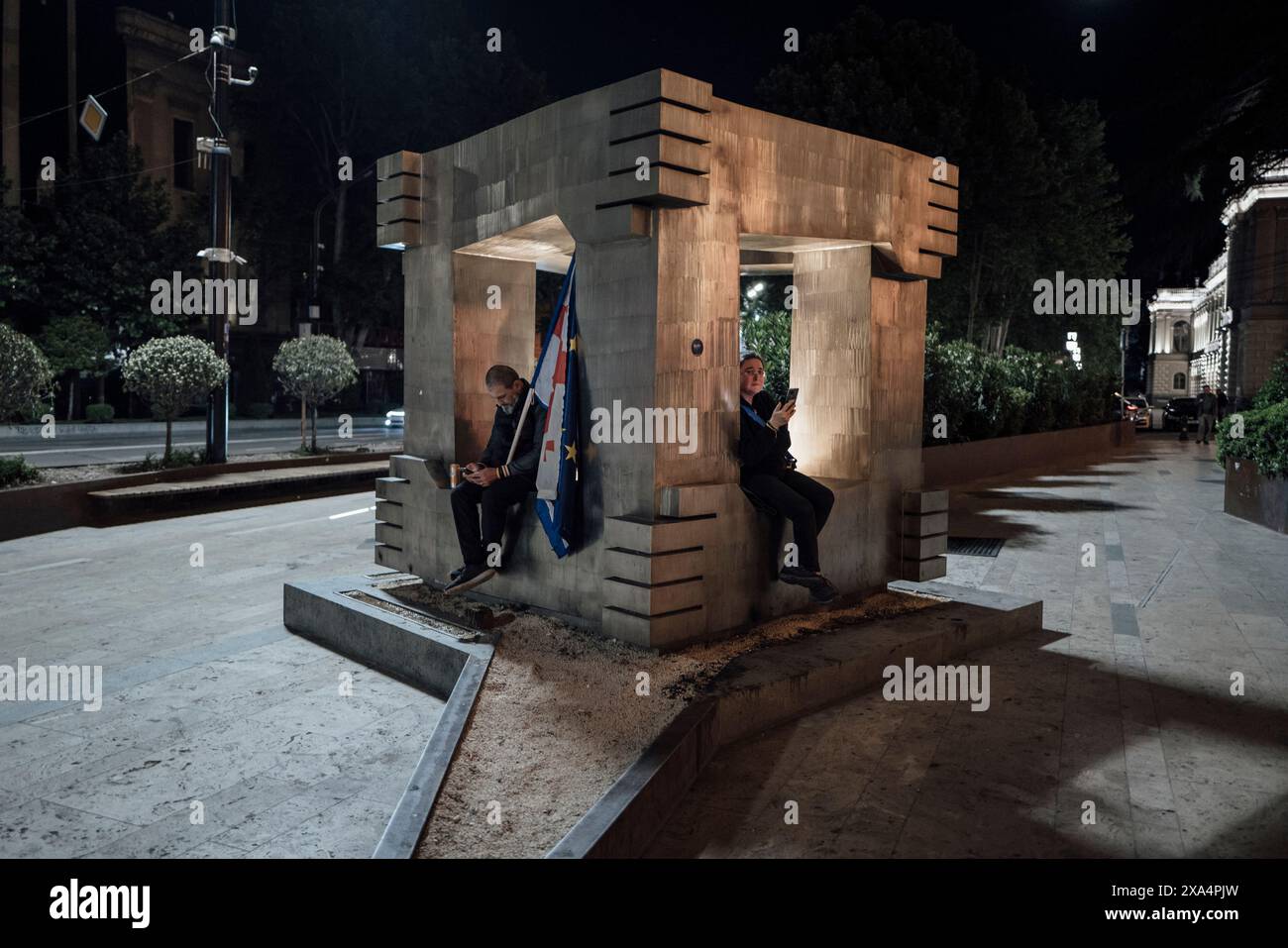 Adrien Vautier / le Pictorium - manifestazione contro la legge sull'influenza straniera - 22/05/2024 - Georgia (Europa) / Tbilisi - manifestazione contro la legge sull'influenza straniera-. Tbilisi, 22 maggio 2024. Foto Stock