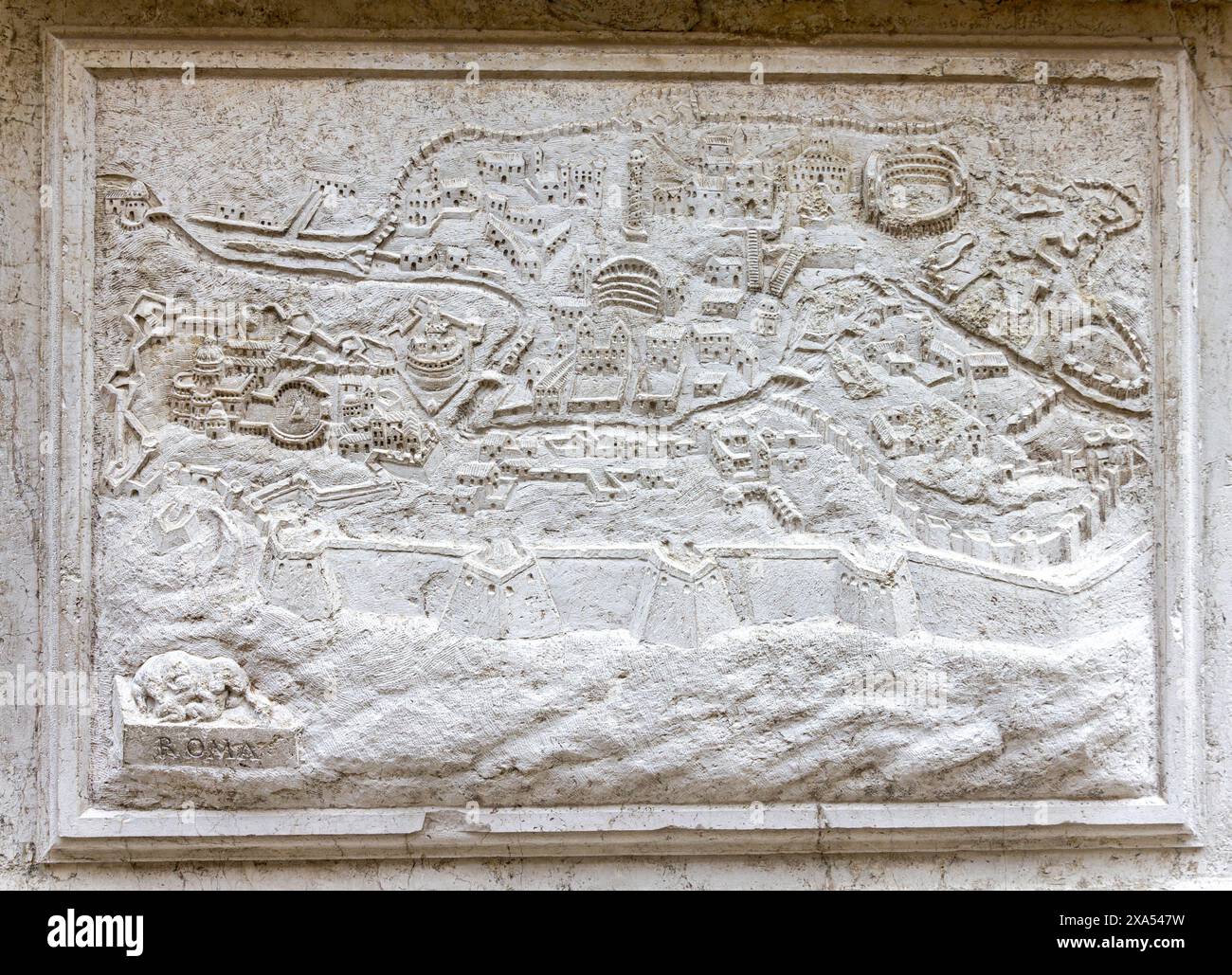 mappa dei possedimenti veneziani, Chiesa di Santa Maria del Giglio, San Marco, Venezia Foto Stock