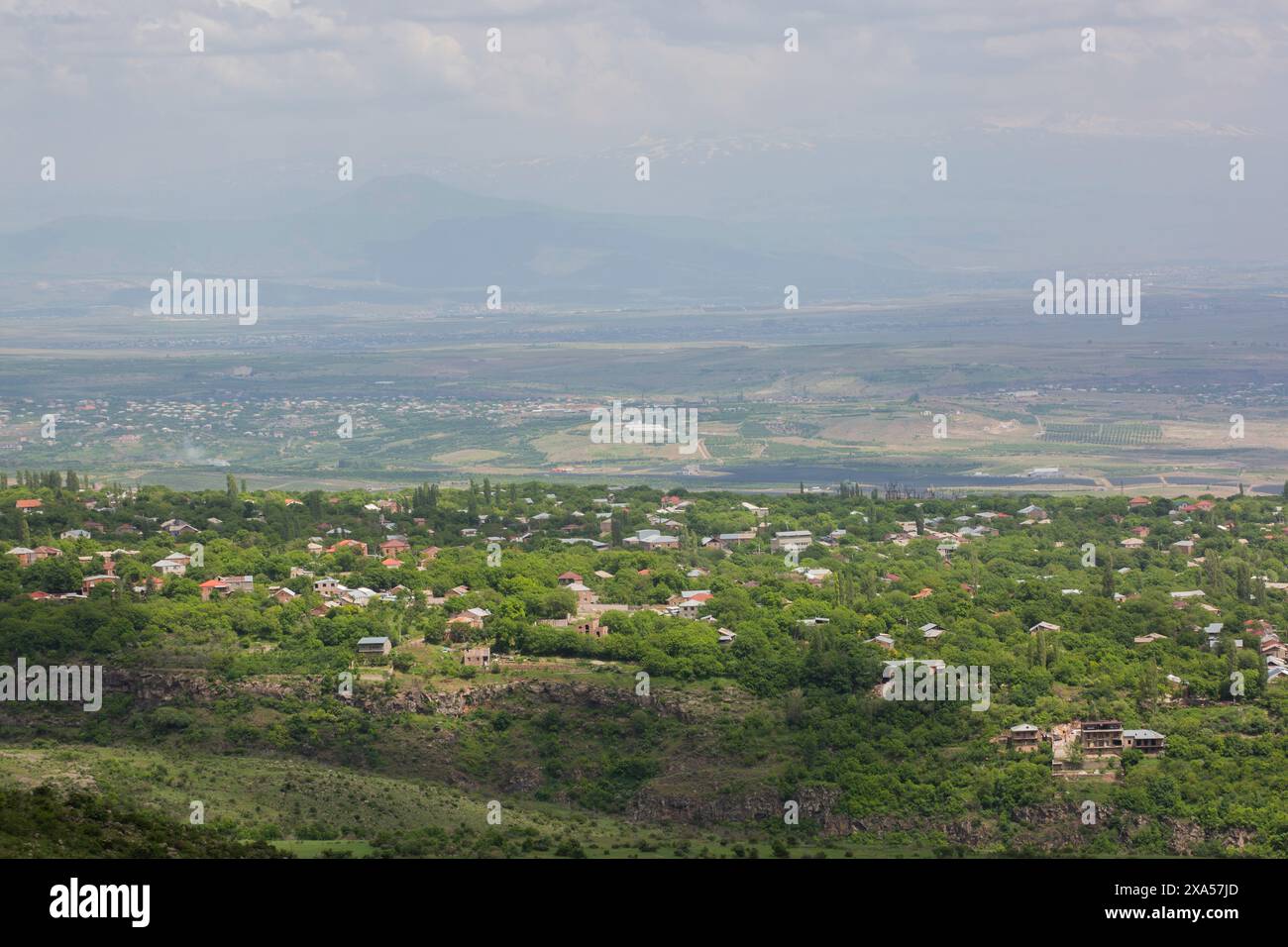Una vista panoramica dal Monte Aragats, Armenia Foto Stock