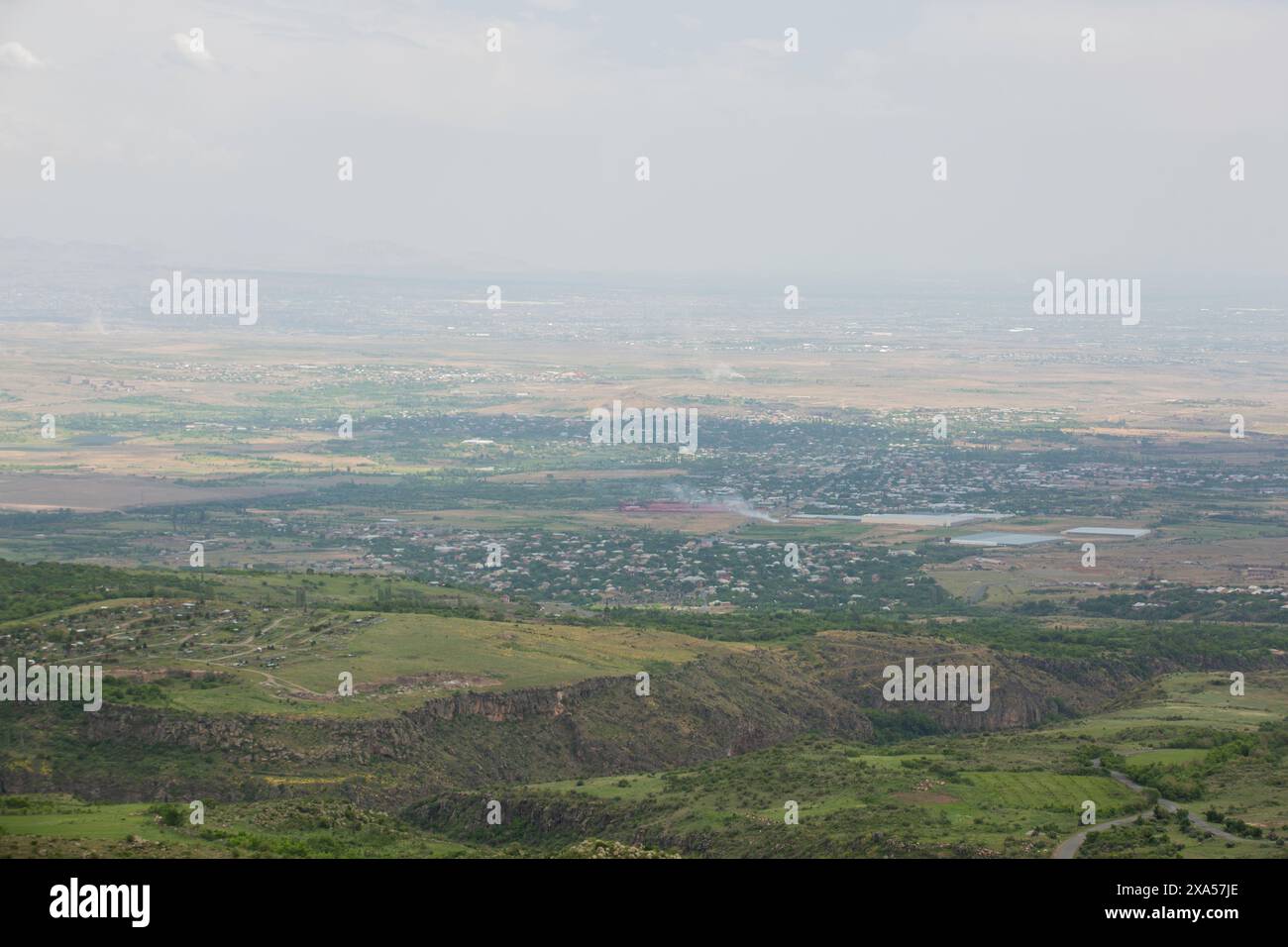 Una vista panoramica dal Monte Aragats, Armenia Foto Stock
