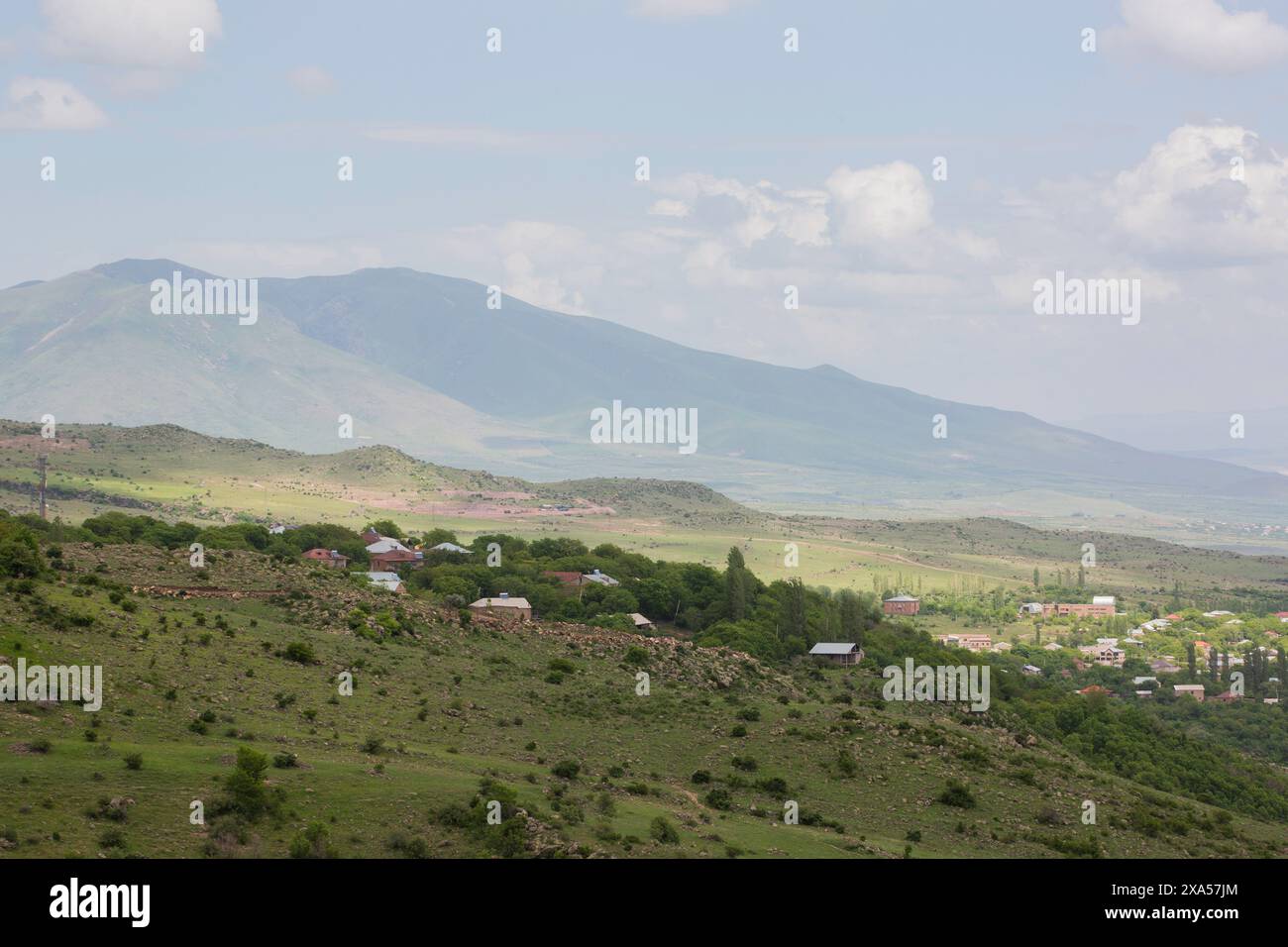 Una vista panoramica dal Monte Aragats, Armenia Foto Stock