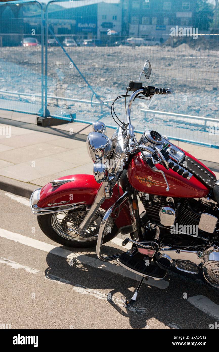 Harley Davidson. Brighouse 1940's Weekend 2024. Foto Stock