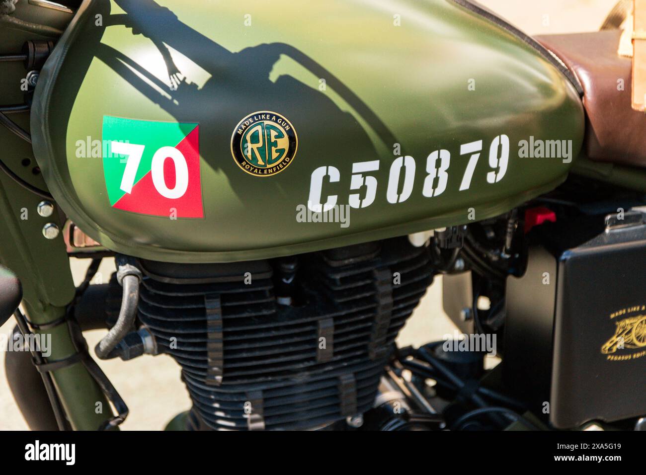 Royal Enfield. Brighouse 1940's Weekend 2024. Foto Stock